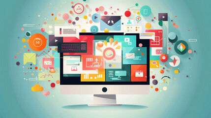 Computer Screen Displaying Multiple Icons