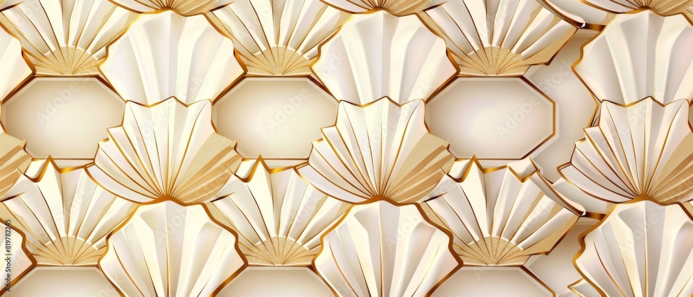 Poster gold geometric pattern with hexagonal elements. japanese template modern.