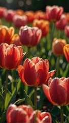 red tulips in the garden