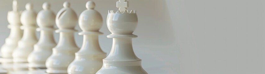 Negative Space Chess, Artistic shot focusing on the negative space between chess pieces, Abstract composition of forms and lines