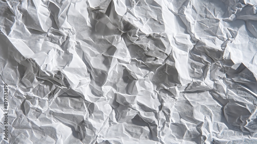 Poster a high-resolution image of crumpled paper texture with subtle shadows and highlights, emphasizing th