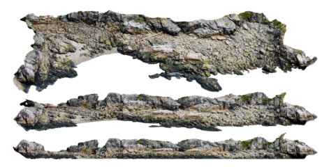 Isolated PNG cutout of a Rocky ground in the mountains, rocky soil on a transparent background
