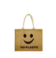 Vintage shopping bag with happy face and text 