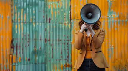 Woman Holding Megaphone