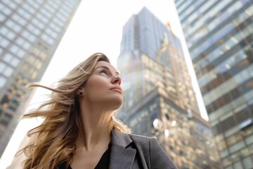 Professional Woman in a High-Tech Control Room. Beautiful simple AI generated image in 4K, unique.