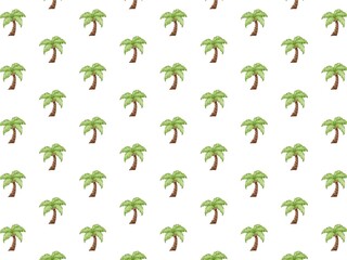 Fototapeta premium Hand Draw Summer Tropical Palm Tree Island, Seamless Pattern summer fruits , coconut tree, background, Pattern, Summer