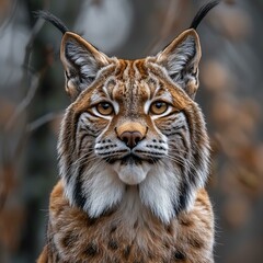 Eurasian lynx , close-up portrait , high quality, high resolution
