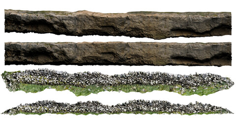 Isolated PNG cutout of a Natural stone fence on a transparent background