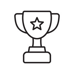 Trophy line icon. Trophy cup, winner cup, victory cup icon. Reward symbol sign for web and mobile.