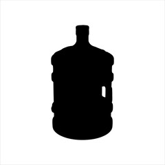 Big water bottle silhouette isolated on white background. Water bottle icon vector illustration design.
