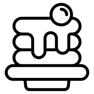 recommend clip art: Breakfast pancakes with syrup and butter icon for food apps and websites