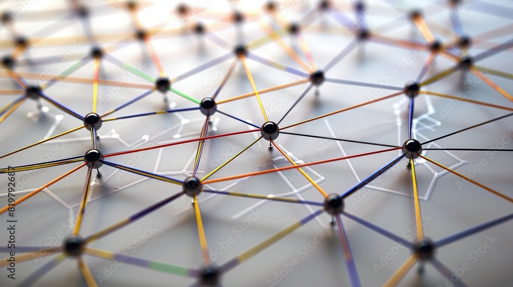 Aufkleber a network diagram with interconnected nodes, visually depicting the structure of a social network, u