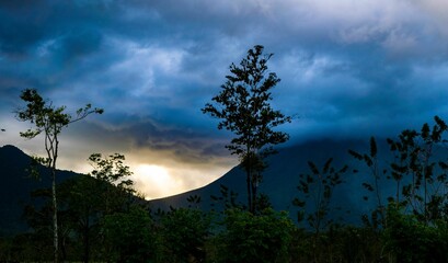 Breathtaking aerial view of the lush green landscape from the top of a hill