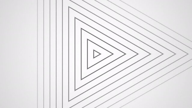 Animation of a minimal impulse black triangle on a white backdrop. Geometric pattern for a vertical background format presentation