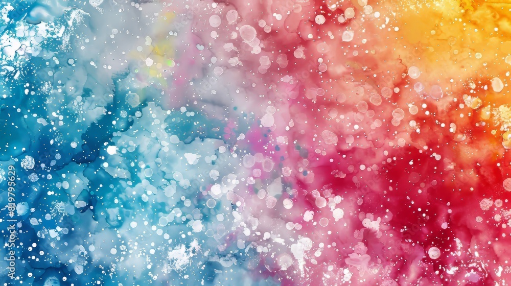 Aufkleber the background of this image is an abstract watercolor splatter texture in vibrant colors