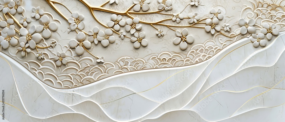 Poster sashiko is a decorative reinforcement stitching (or functional embroidery) from japan. gold pattern 
