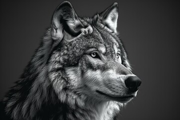 A black and white wolf logo, high quality, high resolution