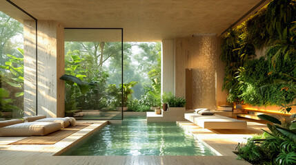 Fototapeta premium Green Oasis Haven. Modern Luxury Living