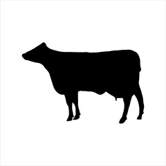 Cow silhouette isolated on white background. Cow icon vector illustration design.