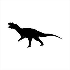 Dinosaur silhouette isolated on white background. Dinosaur icon vector illustration design.