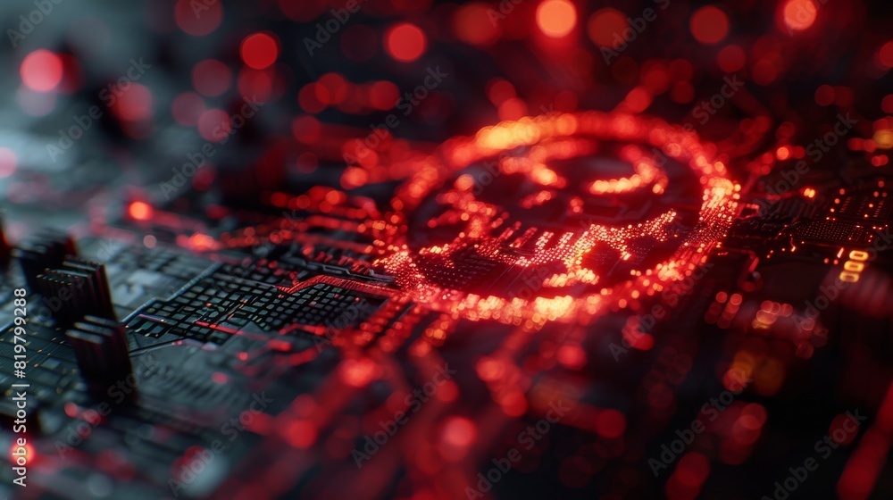 Aufkleber Combination of biohazard symbols and binary codes used in cyber attack, internet piracy, and hacking