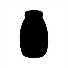 Glass jar silhouette isolated on white background. Glass jar vector illustration design.
