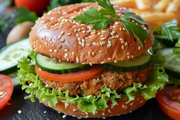 Close-up of home made burgers. Beautiful simple AI generated image in 4K, unique.