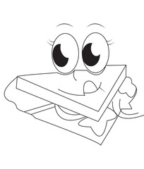 funny snacks and food coloring page for kids