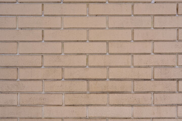 Close-up of a textured beige brick wall