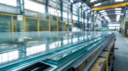 Obraz premium Glass Factory produces a variety of transparent glass thicknesses.