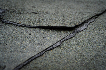 Heat-sealable felt closeup. Flat roof work with bitum.

