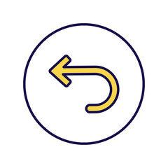 back icon with white background vector stock illustration