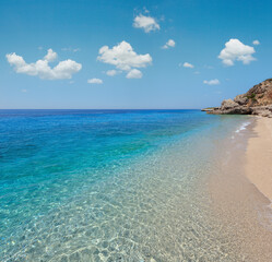 Drymades beach, Albania. Summer  Ionian sea coast view.