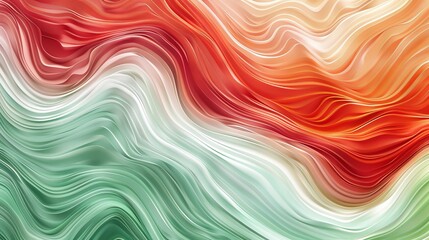 Obraz premium The abstract wave background is composed of Peruvian, clay brick, and a light sea green color. It can be used as a texture, wallpaper, or background