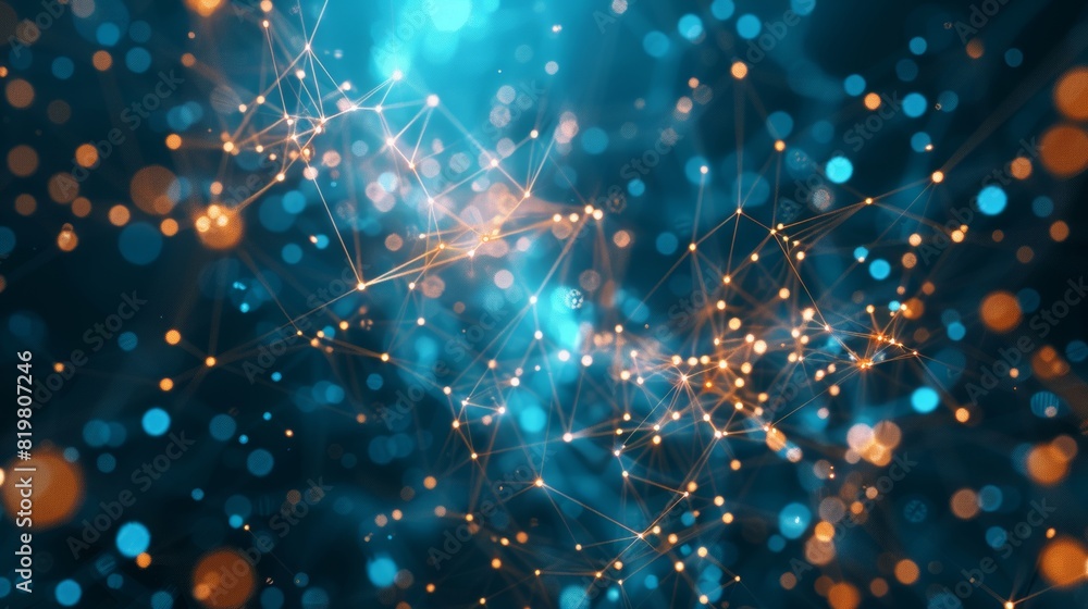 Poster data technology. digital background. 3d visualisation of the network. point-to-point connections.