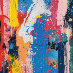 Fototapeta premium Art oil and acrylic smear blot canvas painting wall. Abstract texture pastel color stain brushstroke texture background. 