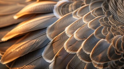 Close-up of a goose's feathers in the wild - focus on the details and patterns of the feathers
