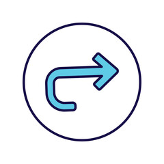 turn right icon with white background vector stock illustration