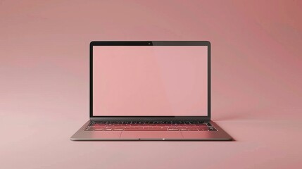 An isolated laptop mockup with a blank screen. Stock royalty free.