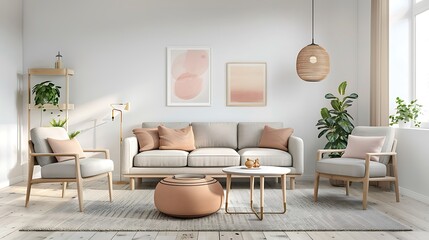minimalist living room with Scandinavian influences