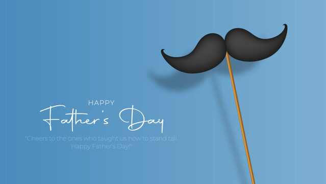 Happy father's day post with mustach creative concept background. father's day banner, poster. vector illustration.