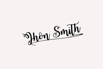 Stylish and unique style abstract Jhon Smith name signature with beautiful font