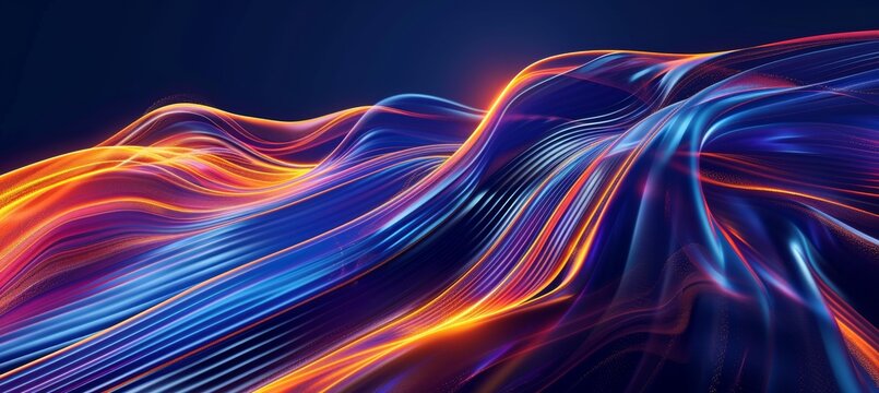 Abstract fluid lines banner design in vibrant colors symbolizing interconnected global logistics networks