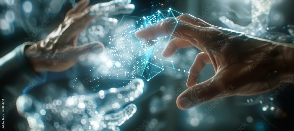 Poster interactive virtual contract manipulated by hand gestures in augmented reality - innovative tech for