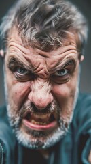 Handsome senior man over isolated background angry and mad raising fist frustrated and furious while shouting with anger. Rage and aggressive concept.