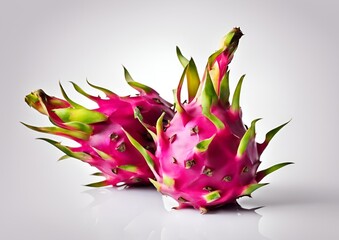 Dragon fruit (pitaya) isolated on a white background.