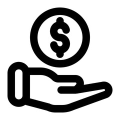 Commission Icon in Line Style