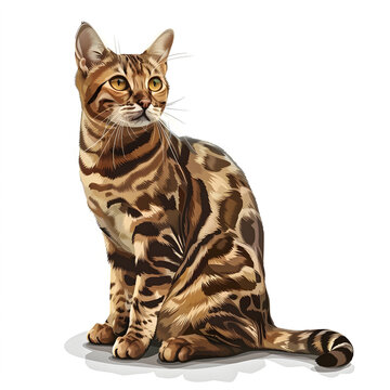 Vector 3D illustration of a sokoke cat breeds on a white background. Suitable for crafting and digital design projects.[A-0002]