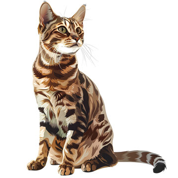 Vector 3D illustration of a sokoke cat breeds on a white background. Suitable for crafting and digital design projects.[A-0001]