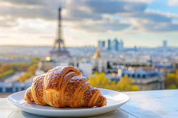 French croissant background